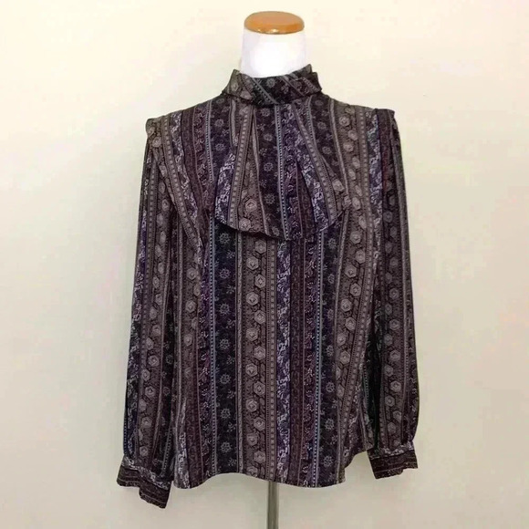 Sophisticates vintage purple patterned button up - Picture 1 of 7